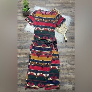Vintage Margo’s Southwest Western Midi Faux Wrap Dress